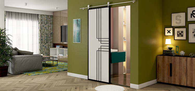 sliding bathroom door installation in Hillsborough
